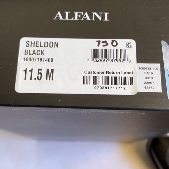 Alfani Men’s Sheldon Black Shoes Various Sizes - Picture 5 of 6